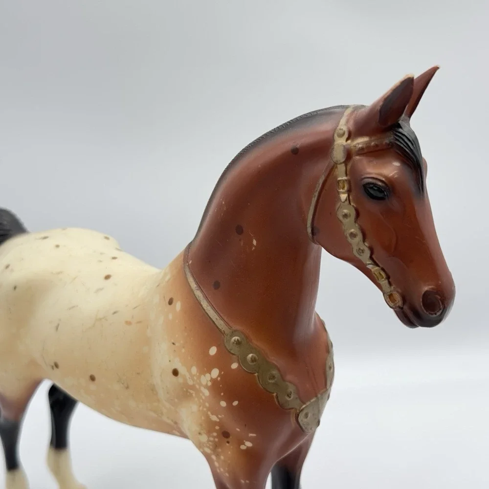 Vtg Breyer Horse White Tan Spotted ‎ Plastic Toy Figure Collectible 10in x 10in